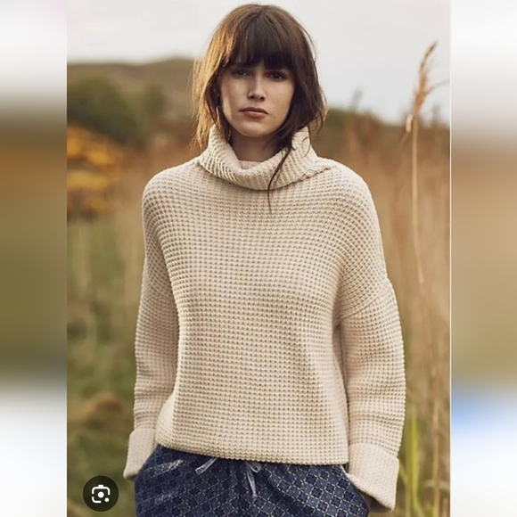 Free People Park City Pullover Cozy Knit Sweater Size Small Oversized Cropped - Picture 3 of 9